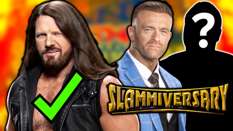 TNA Wrestling Slammiversary logo with AJ Styles and Nick Aldis