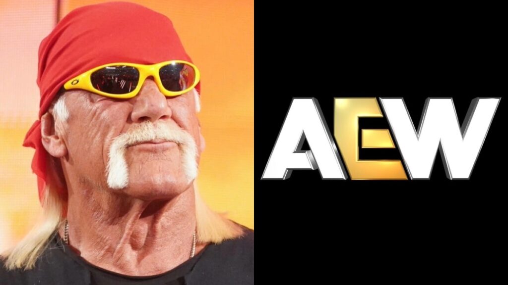 Hulk Hogan and AEW logo