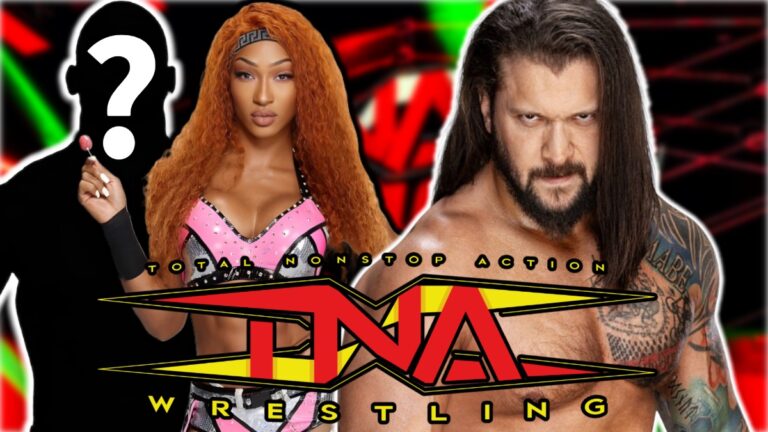 Former WWE star Jakara Jackson, WWE star Karrion Kross and TNA Wrestling logo