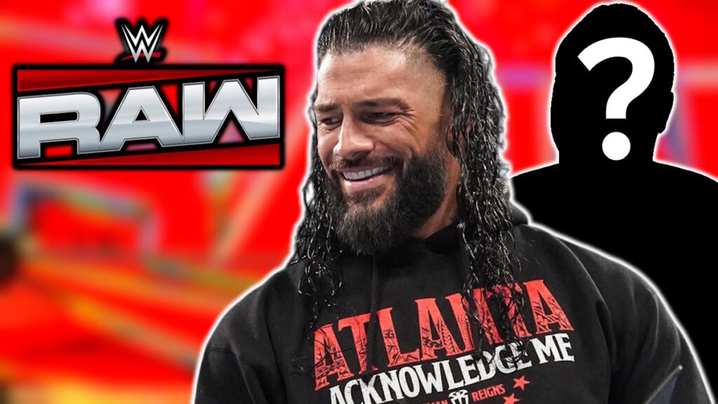 WWE Raw logo and Roman Reigns