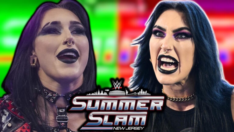 WWE SummerSlam logo and Rhea Ripley