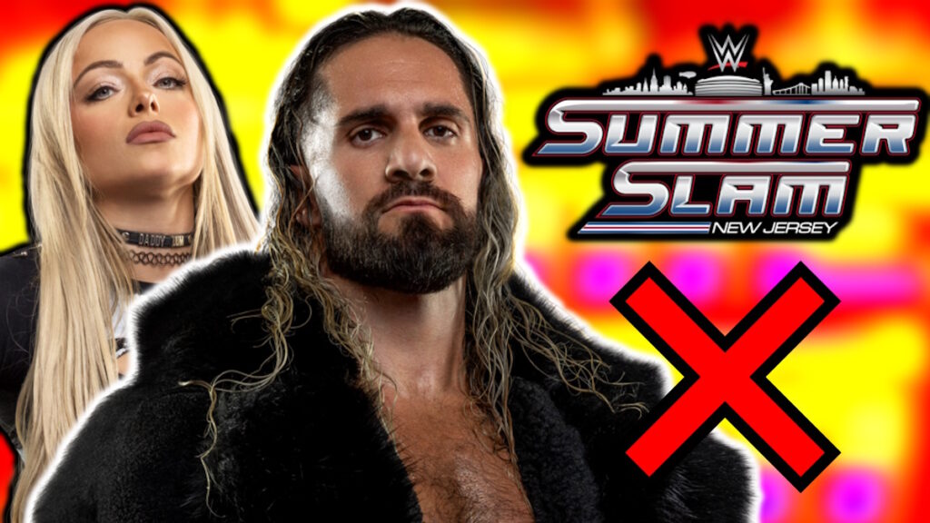 WWE SummerSlam logo, Seth Rollins and Liv Morgan