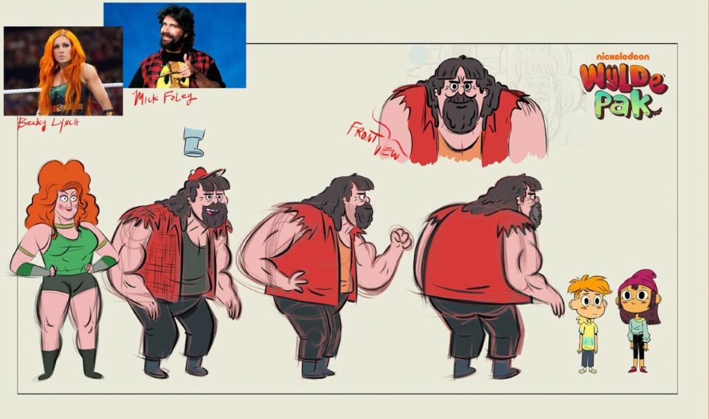 Becky Lynch & Mick Foley art from Nickelodeon's Wylde Pak