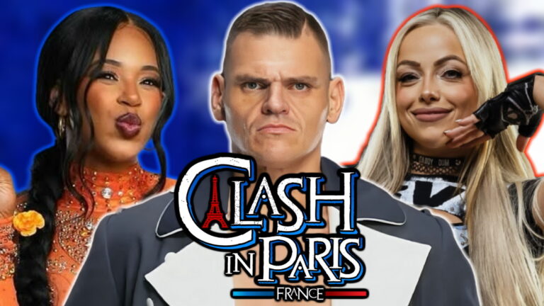 WWE Clash In Paris logo, GUNTHER, Bianca Belair and Liv Morgan