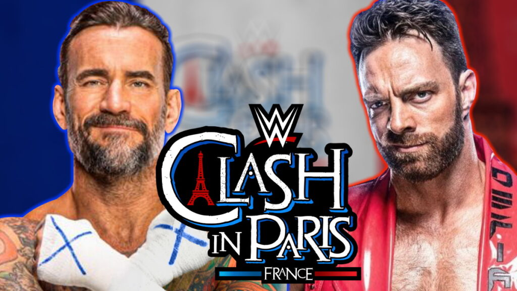 WWE Clash In Paris logo, CM Punk and LA Knight