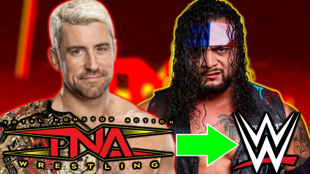 TNA Wrestling and WWE logos with Joe Hendry and Mike Santana