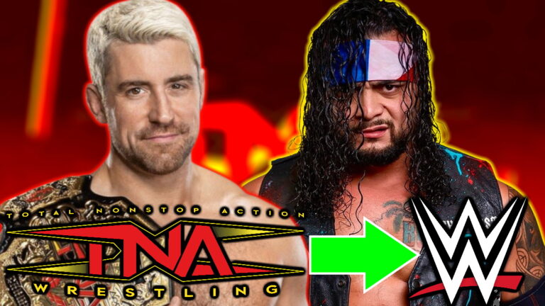 TNA Wrestling and WWE logos with Joe Hendry and Mike Santana