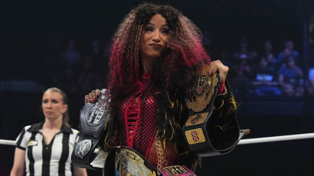 AEW's Mercedes Mone holding all of her gold