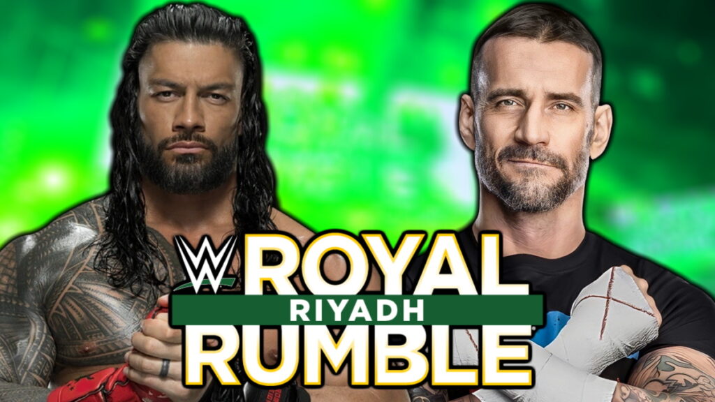 WWE Royal Rumble logo, Roman Reigns and CM Punk