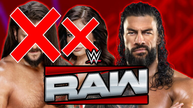 WWE Raw logo, Roman Reigns, Karrion Kross and Scarlett