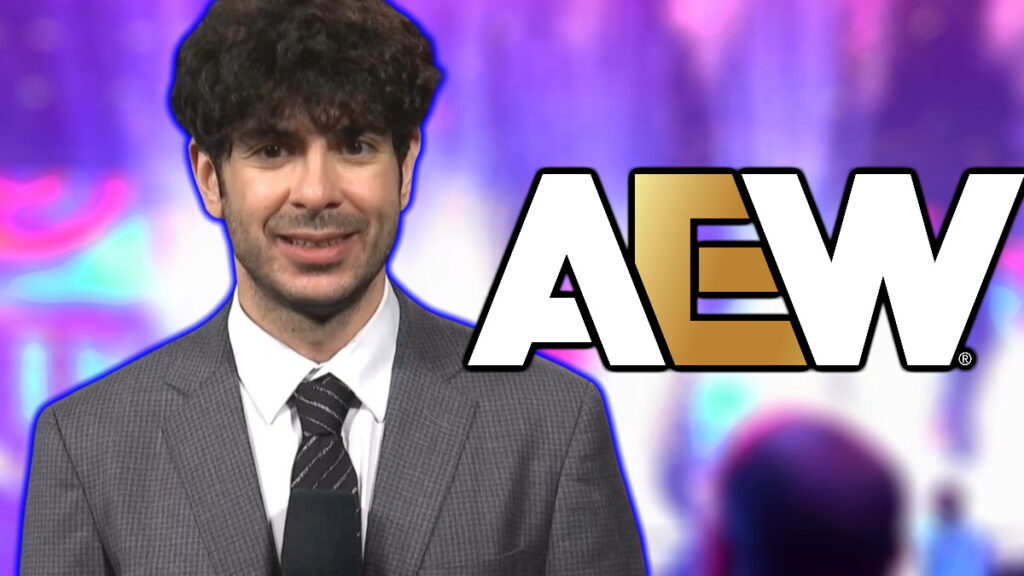 AEW logo and Tony Khan