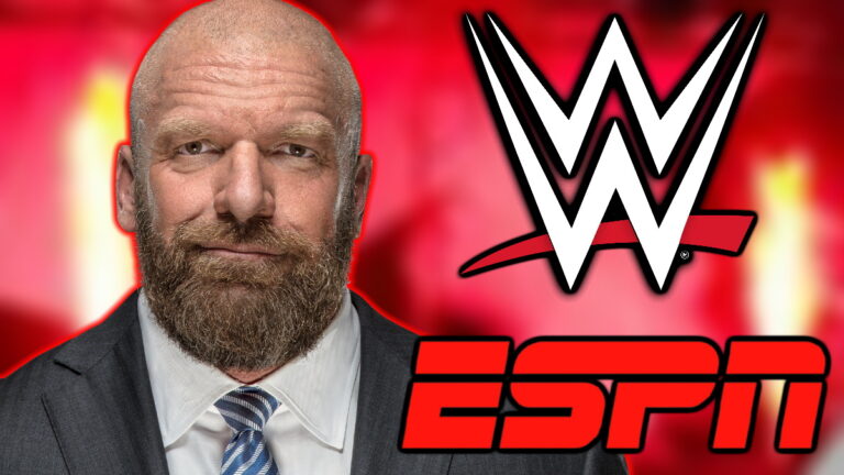 Triple H with WWE and ESPN logos