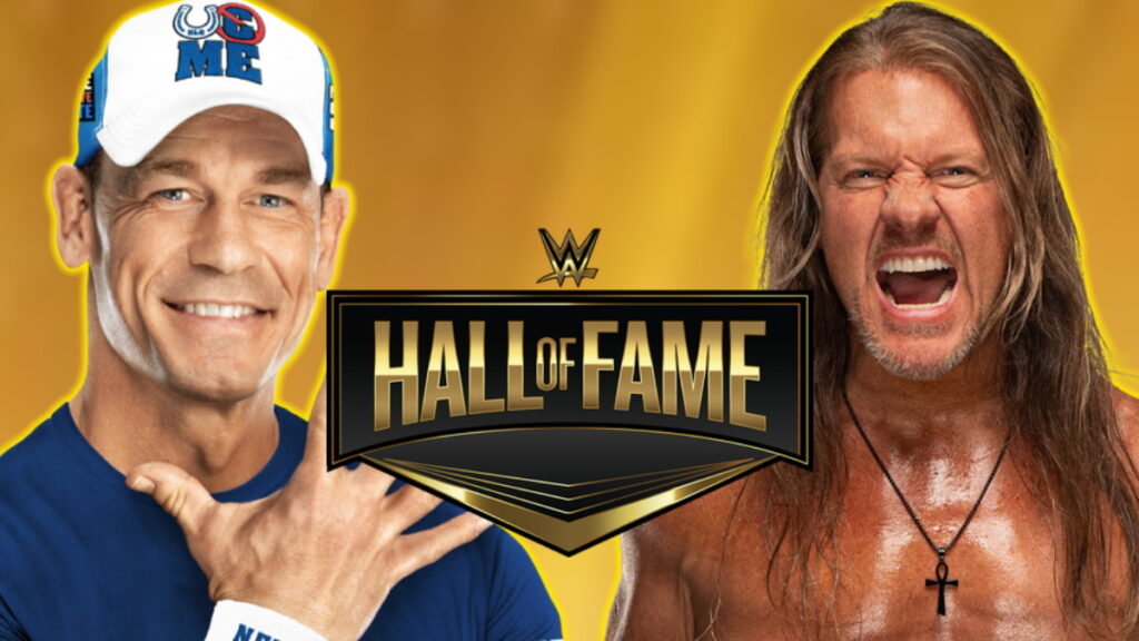WWE Hall of Fame logo, John Cena and Chris Jericho