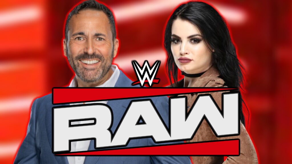 WWE Raw logo, Joe Tessitore and Paige