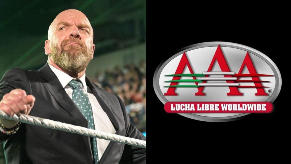 WWE CCO Triple H next to the AAA logo