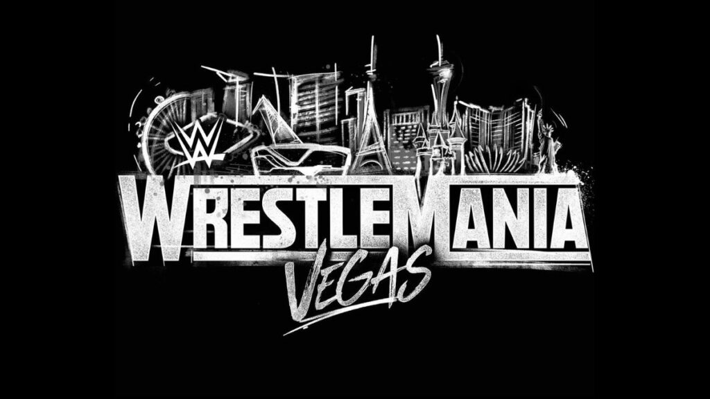 The WWE WrestleMania 42 logo in black and white