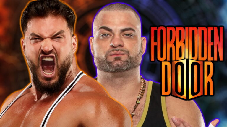 AEW Forbidden Door logo, Wardlow and Eddie Kingston