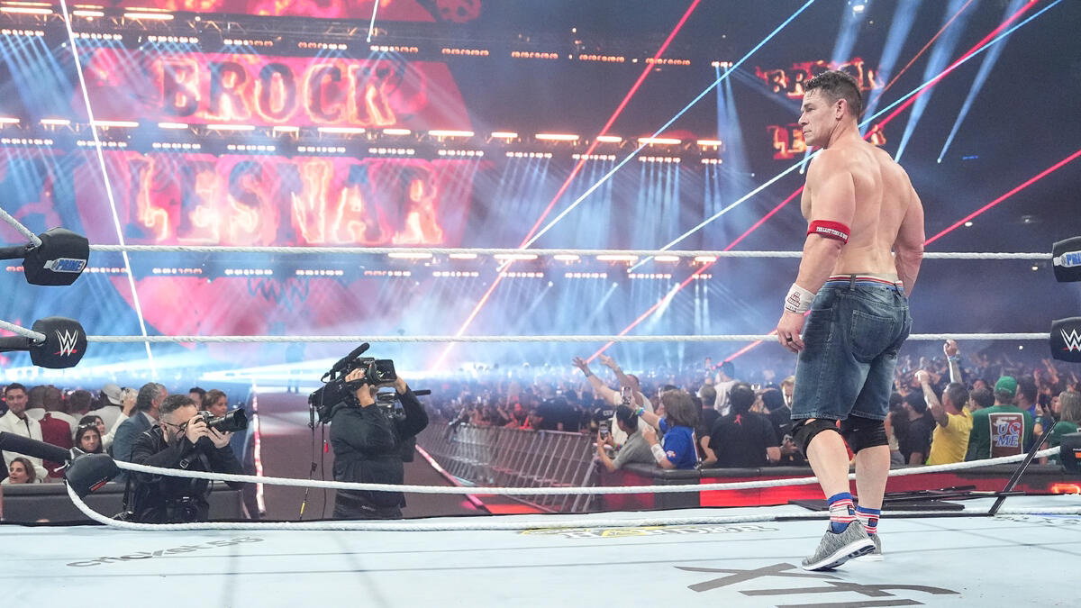 Brock Lesnar and John Cena at WWE SummerSlam