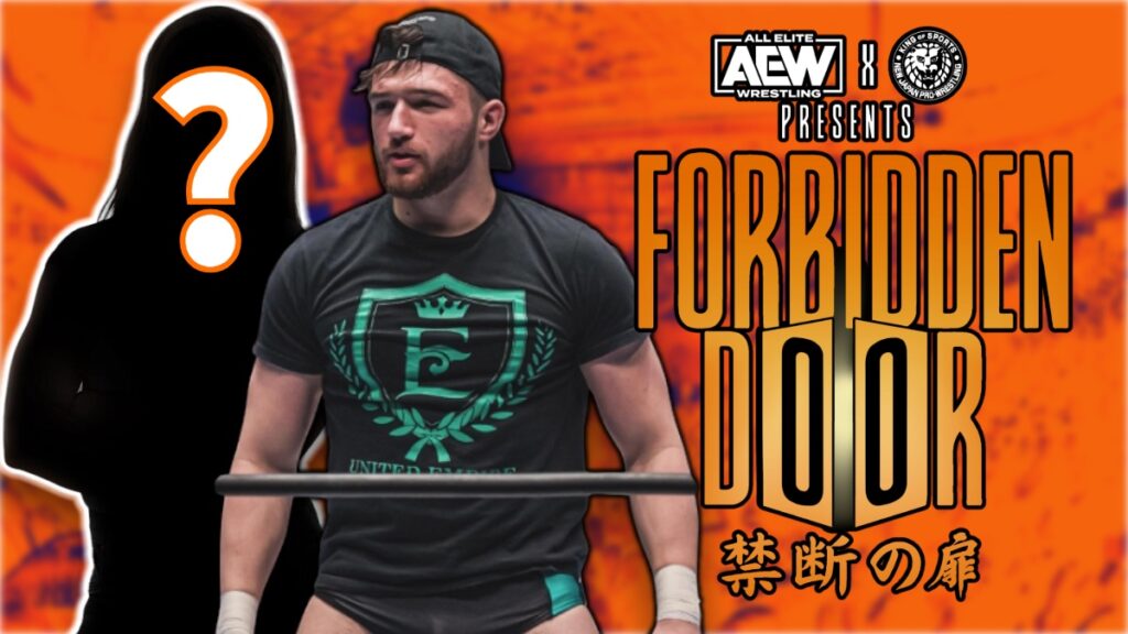 AEW Forbidden Door logo with Callum Newman