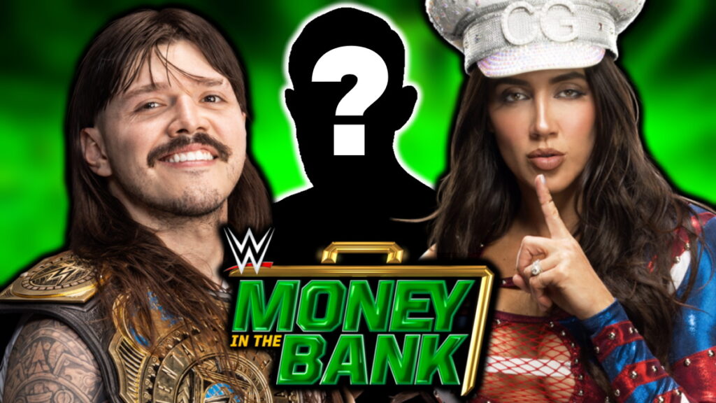 WWE Money in the Bank logo, Dominik Mysterio and Chelsea Green