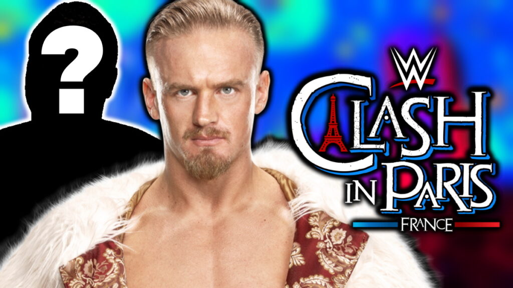WWE Clash In Paris logo and Ilja Dragunov