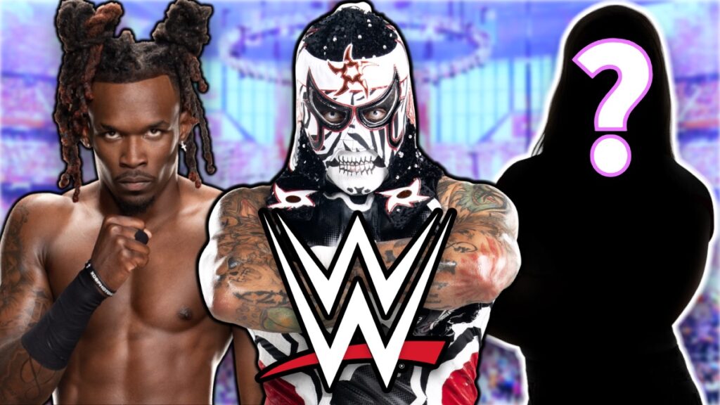 WWE logo with Je'Von Evans and Penta