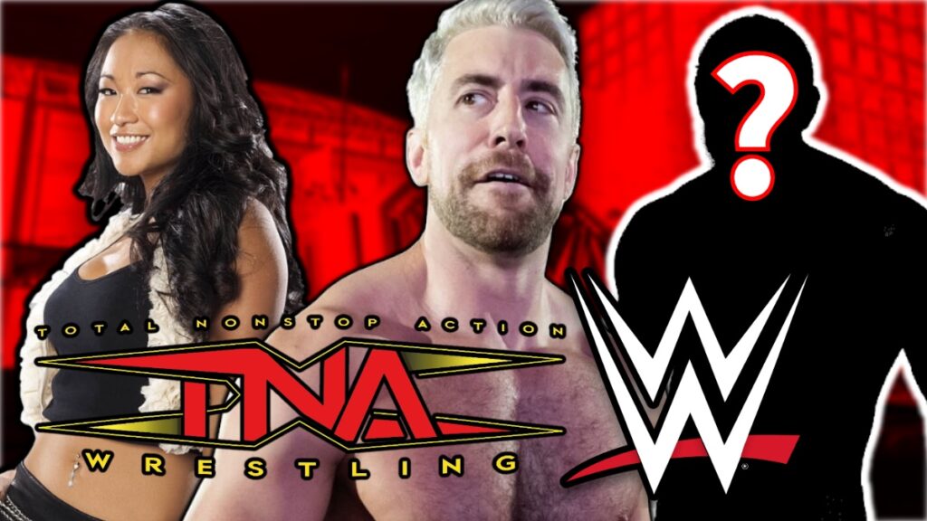 TNA Wrestling and WWE logos with Gail Kim and Joe Hendry