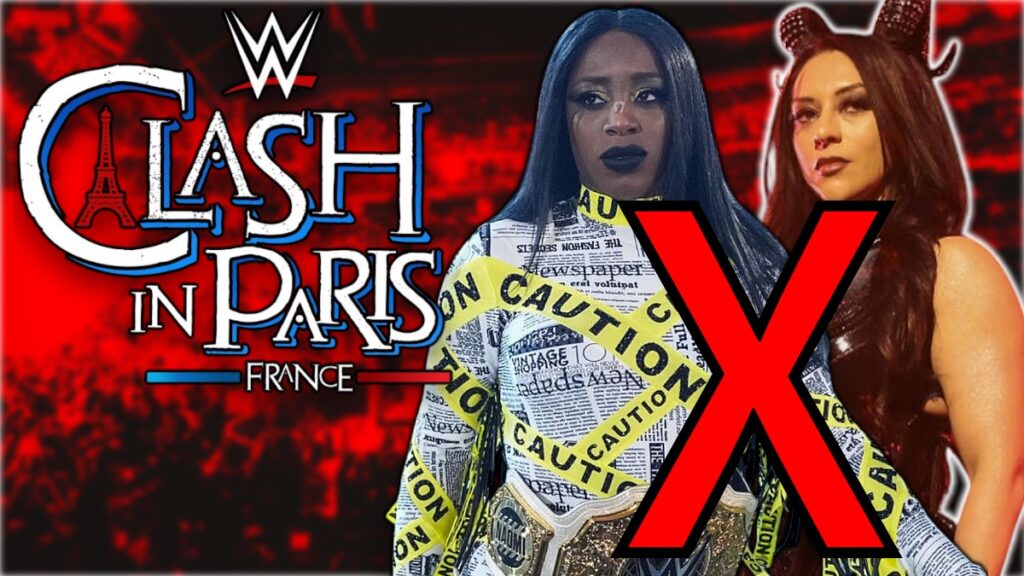 WWE Clash in Paris 2025 logo with Stephanie Vaquer and Naomi