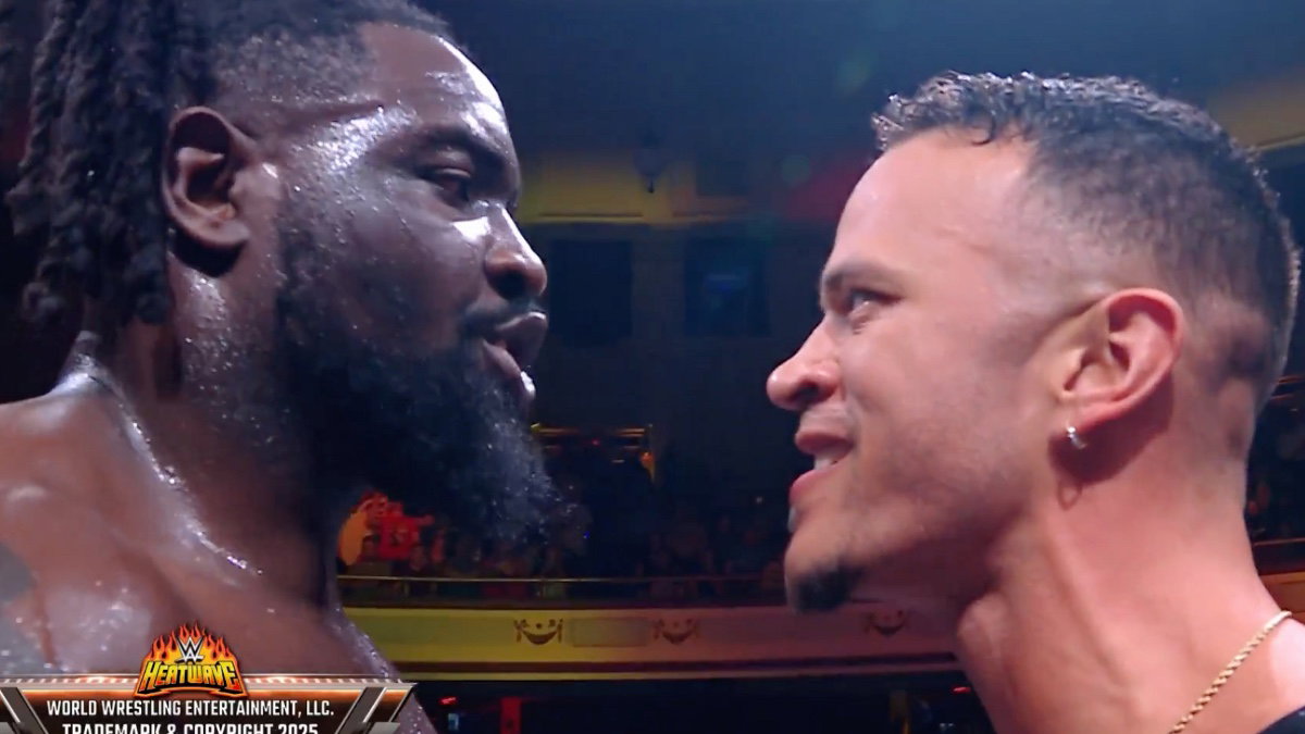 Oba Femi and Ricky Saints face-off at WWE Heatwave