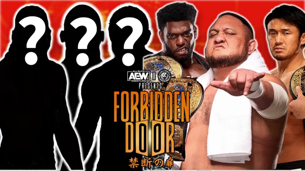 AEW Forbidden Door logo with The Opps