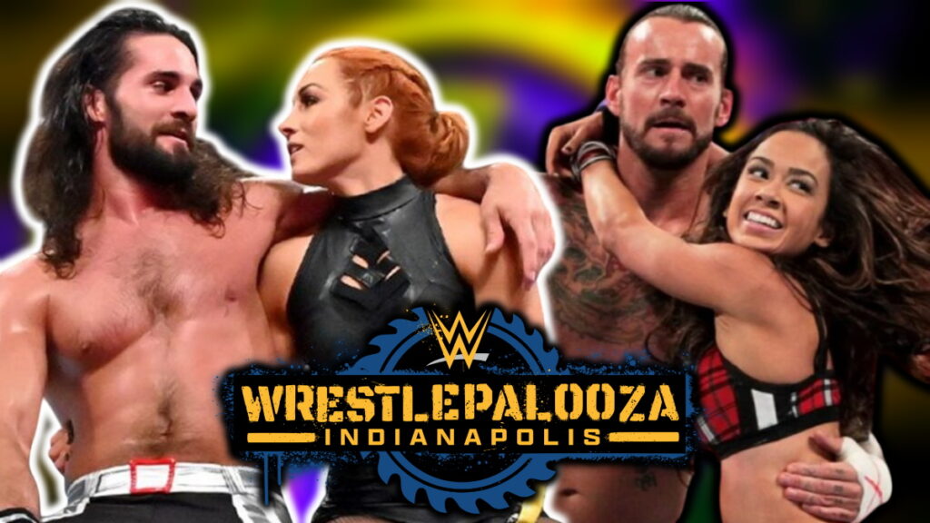 WWE Wrestlepalooza logo, Becky Lynch, Seth Rollins, CM Punk and AJ Lee