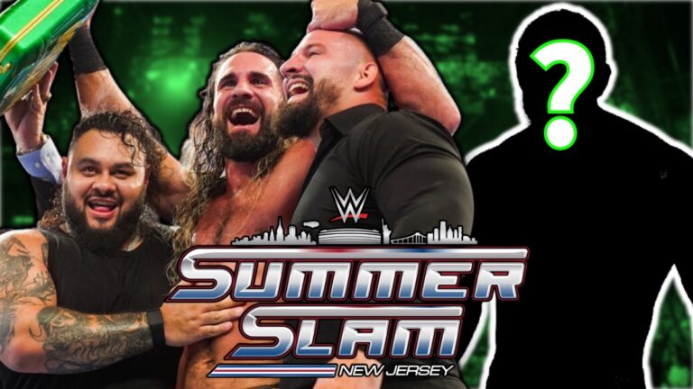 WWE SummerSlam 2025 logo with Seth Rollins, Bronson Reed and Bron Breakker