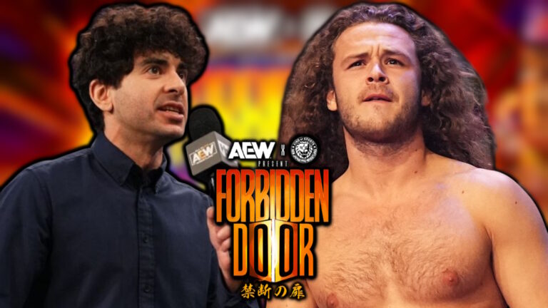 AEW Forbidden Door logo, Jack Perry and Tony Khan