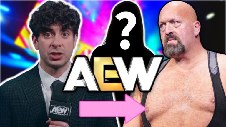Tony Khan and Paul Wight with AEW logo