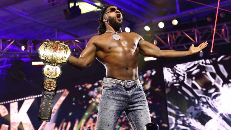 WWE NXT star Trick Williams with the TNA World Championship