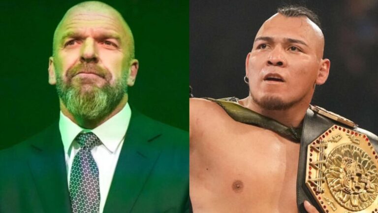 WWE's Triple H next to AAA Mega Champion El Hijo Del Vikingo