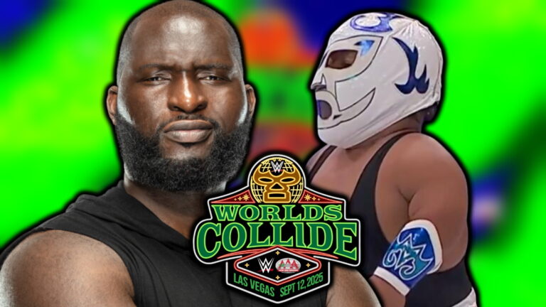 WWE & AAA Worlds Collide logo, Omos and Microman
