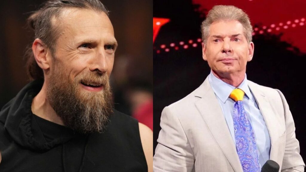 AEW's Bryan Danielson next to Vince McMahon