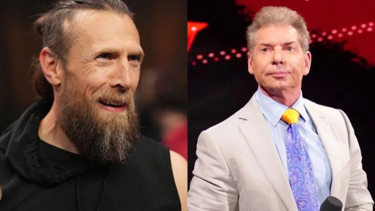 AEW's Bryan Danielson next to Vince McMahon