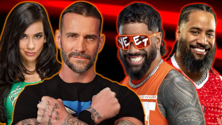WWE stars CM Punk, AJ Lee, and The Usos