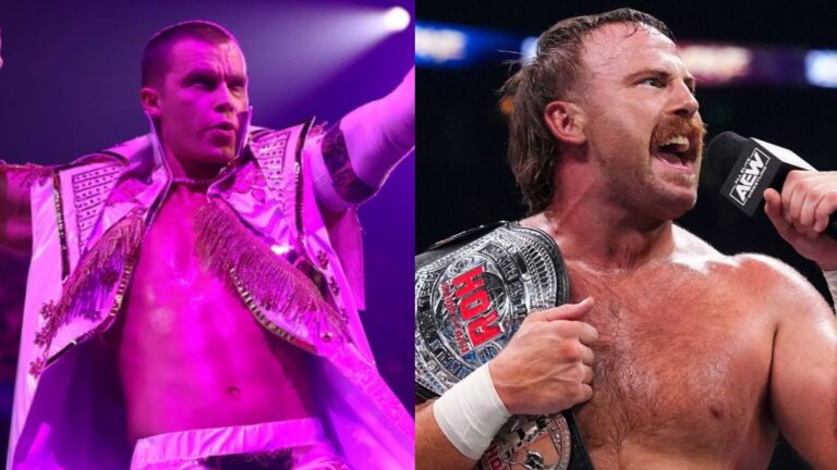 AEW's Kyle Fletcher next to Mark Davis in ROH