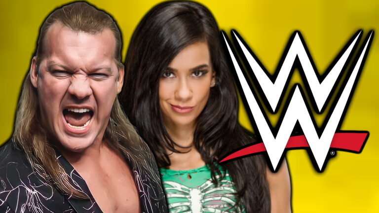 WWE logo, Chris Jericho and AJ Lee