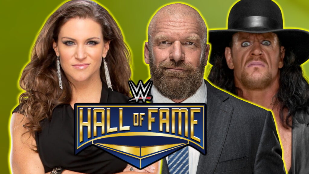 WWE Hall of Fame logo, Stephanie McMahon, Triple H and The Undertaker