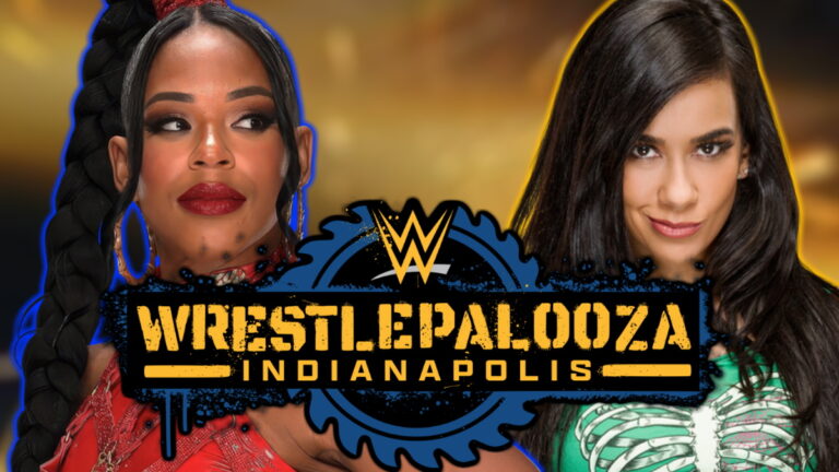 WWE Wrestlepalooza logo, Bianca Belair and AJ Lee