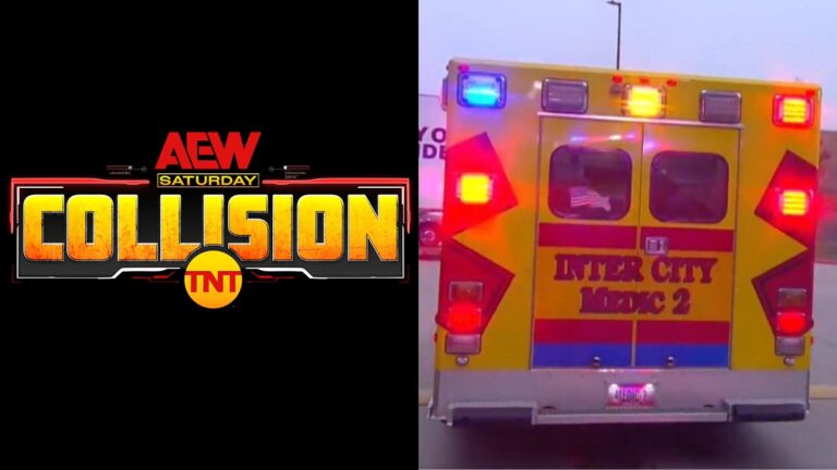 AEW Collision logo and an ambulance