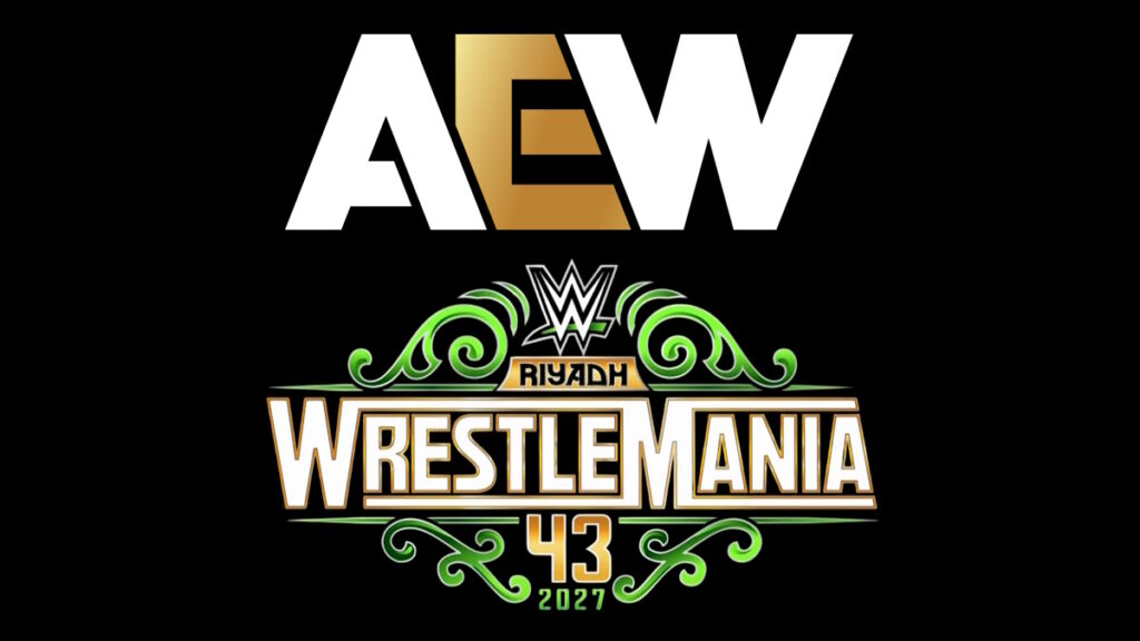 AEW and WWE WrestleMania 43 logos