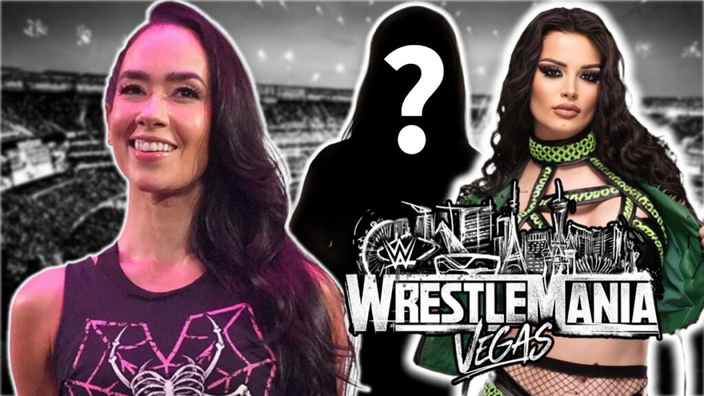 WWE WrestleMania 42 logo with AJ Lee and Paige
