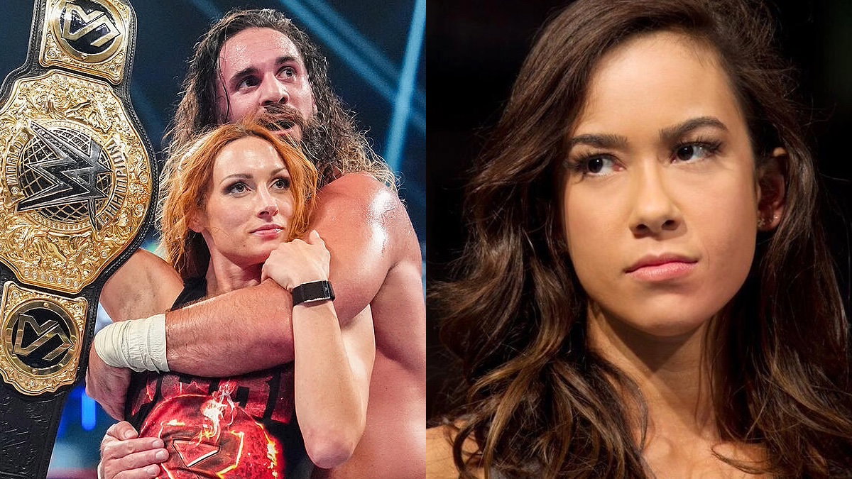 WWE stars Becky Lynch, Seth Rollins and AJ Lee