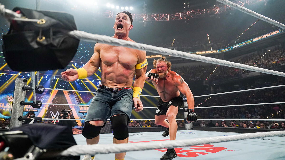WWE stars John Cena and Brock Lesnar