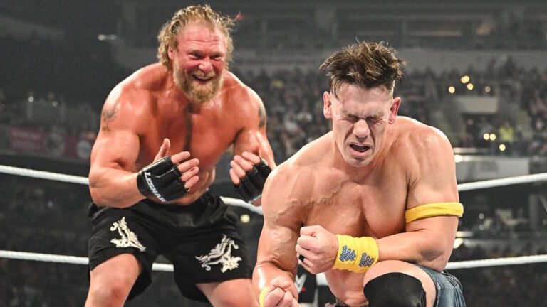 WWE stars Brock Lesnar and John Cena